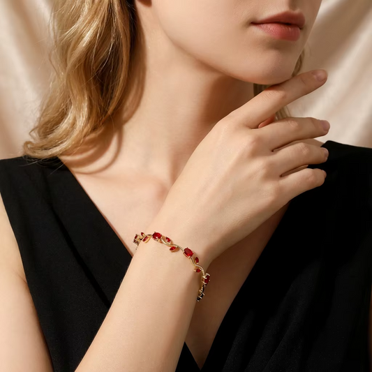 Gold Plated Cubic Zirconia Tear Drop Bangle Bracelet