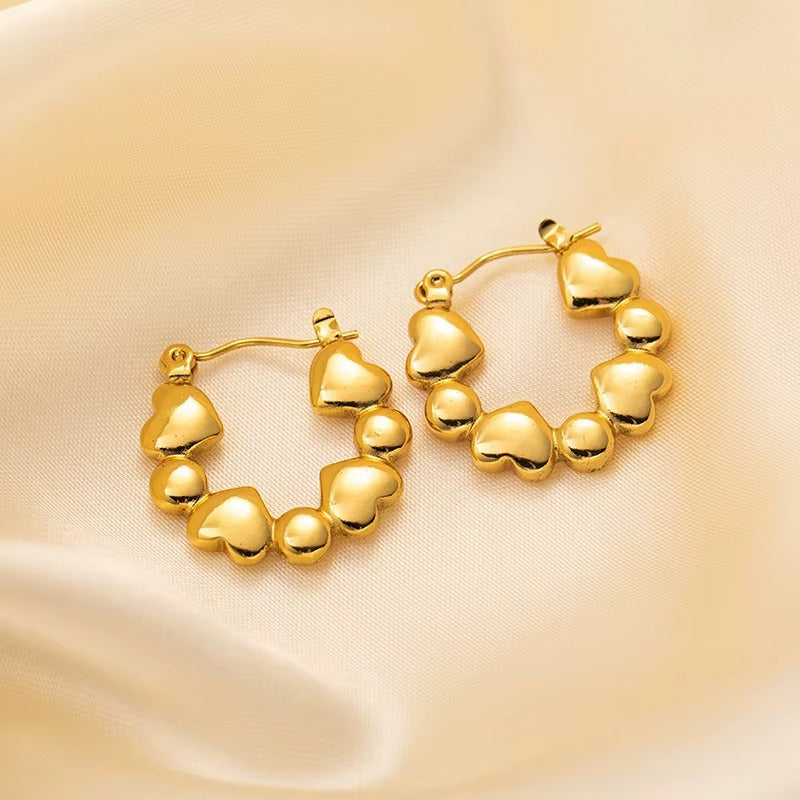 18K Gold Plated Stainless Steel Fashionable Circle Hoops Earring