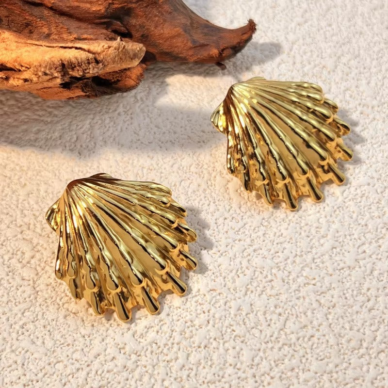 18k Gold Plated shell Shape Anti Tranish Earring