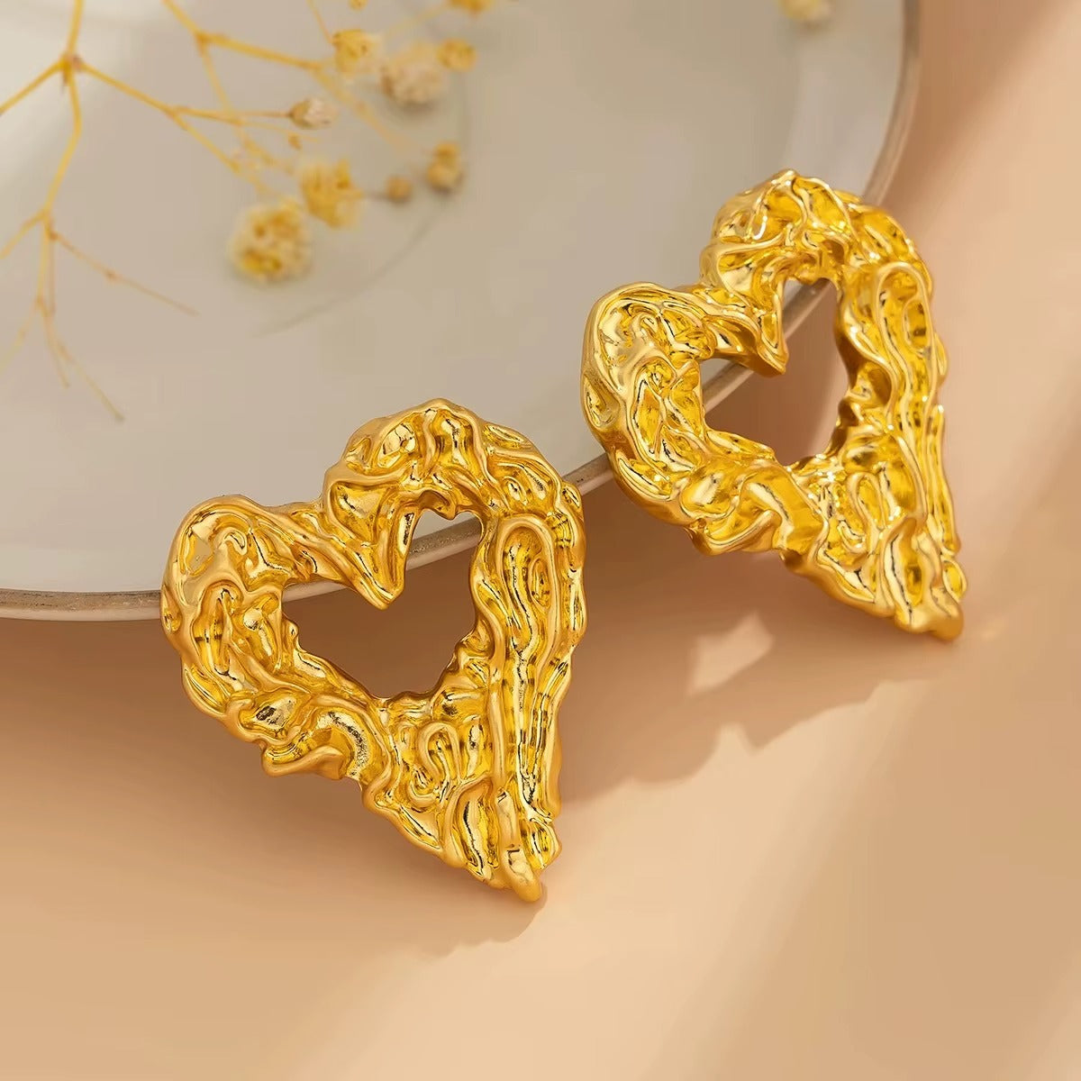 18K Gold Plated Melting Love Chunky Earrings