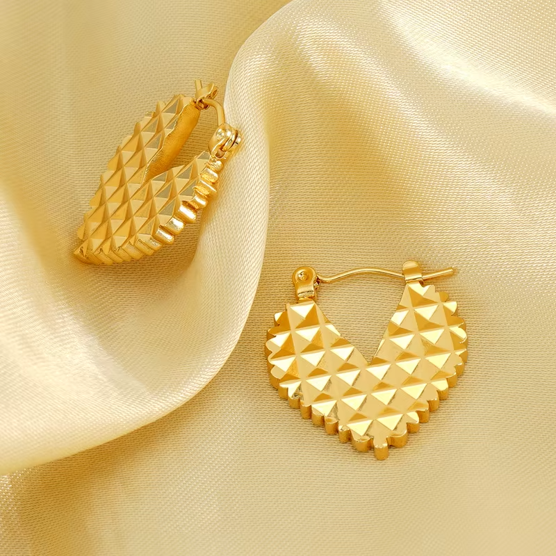 18k gold plated Textured Treasure Earrings
