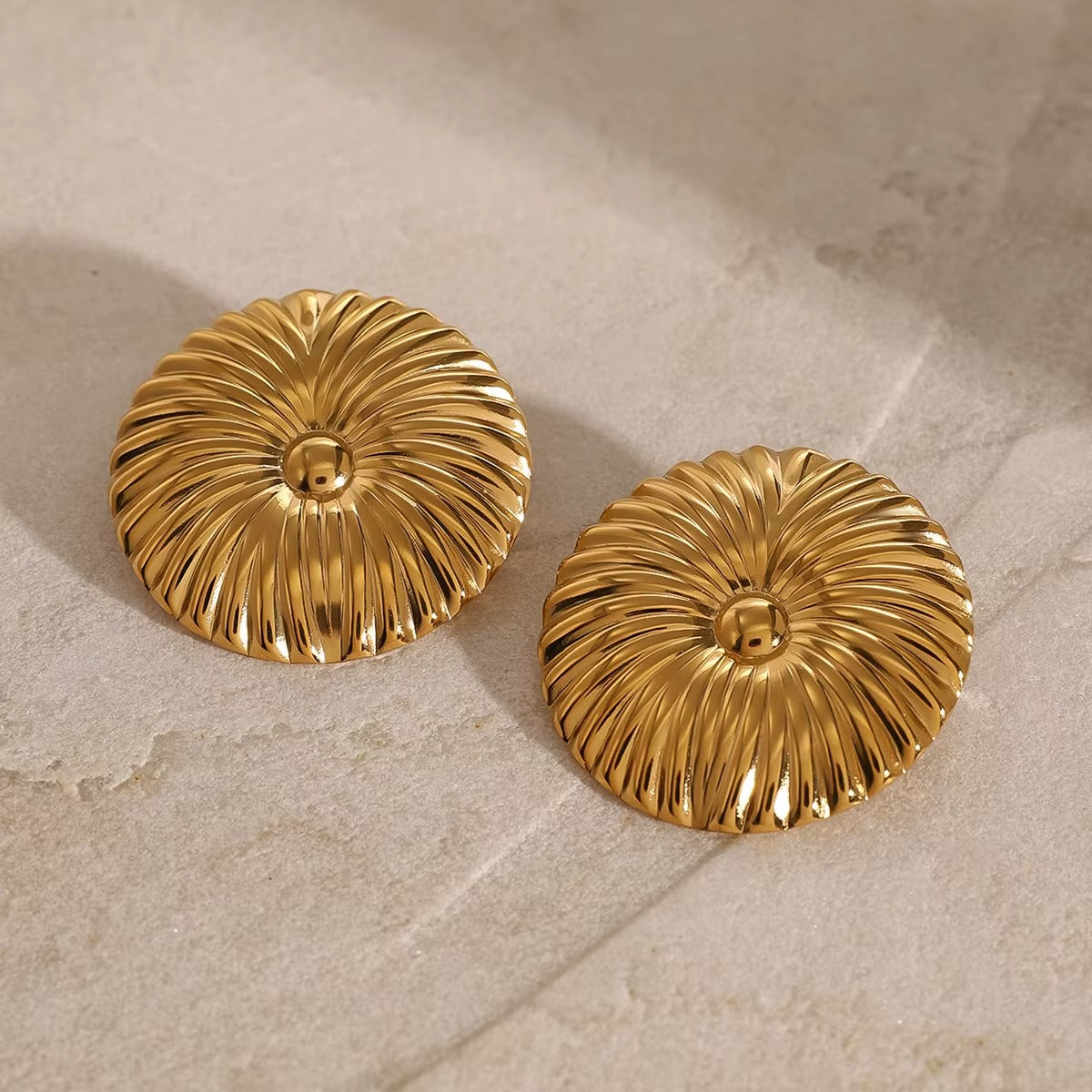 18K Gold  Plated Wavy Shaped Earring