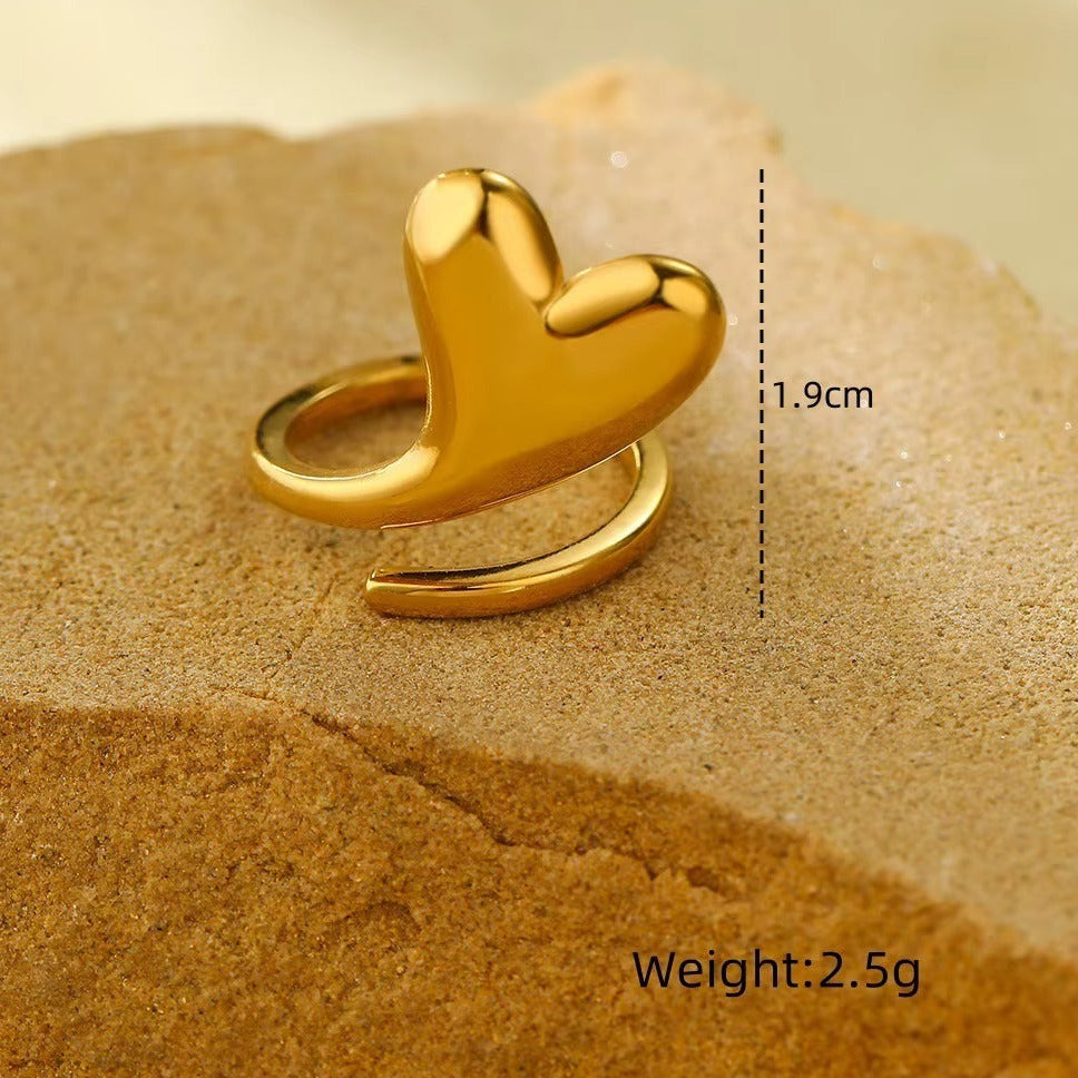 18K Gold Plated  Style Heart-shaped  Ring