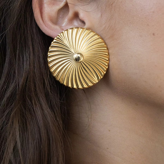 18K Gold  Plated Wavy Shaped Earring