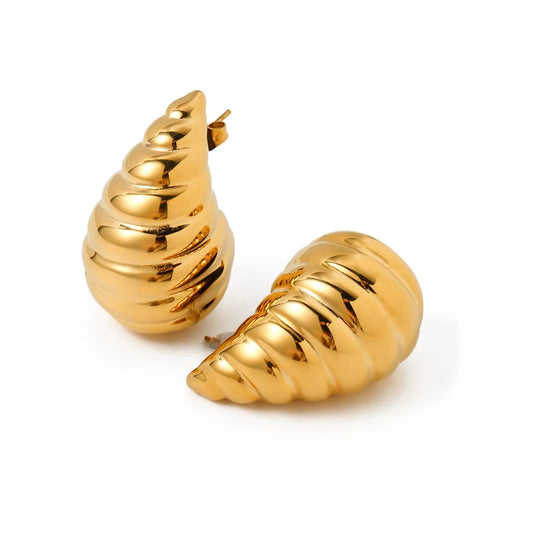 Light Hollow Teardrop Water Drop Stud Earrings
