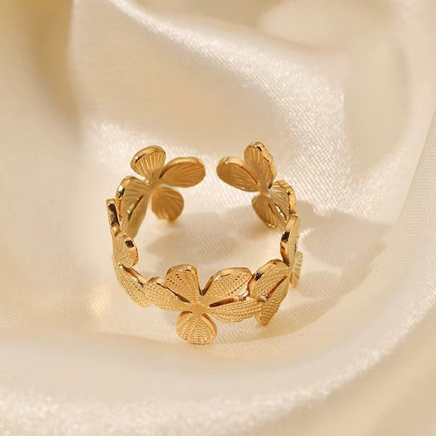 18K Gold-Plated Flower Ring