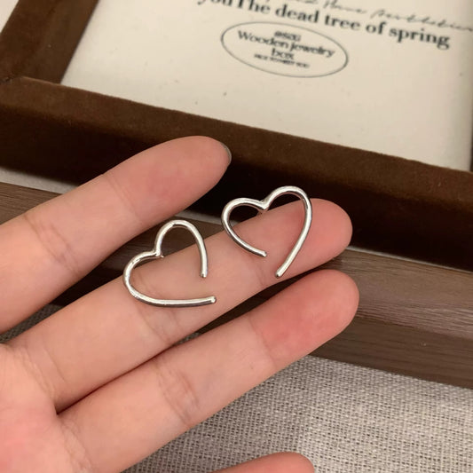 Simple Hollow Love Heart Earrings