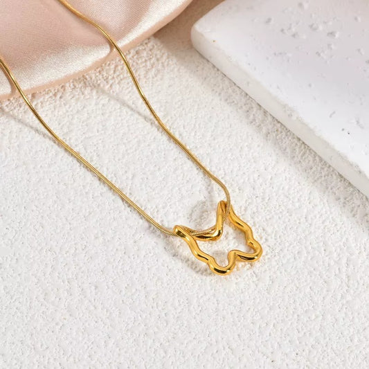 18K Gold Plated Stainless  Butterfly Shape Necklace