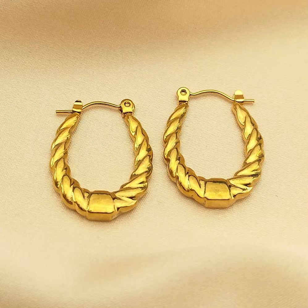 18K Gold Plated Hoop Anti Tarnish Earring