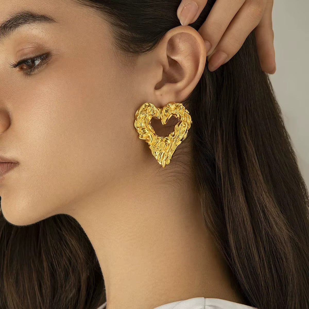 18K Gold Plated Melting Love Chunky Earrings