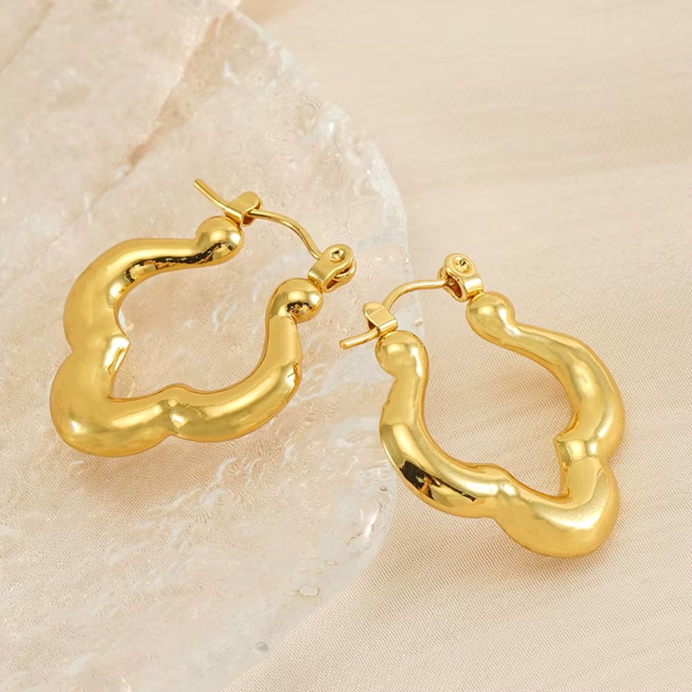 18k Gold Plated Tarnish Korean Anti Tarnish Hoop Earring