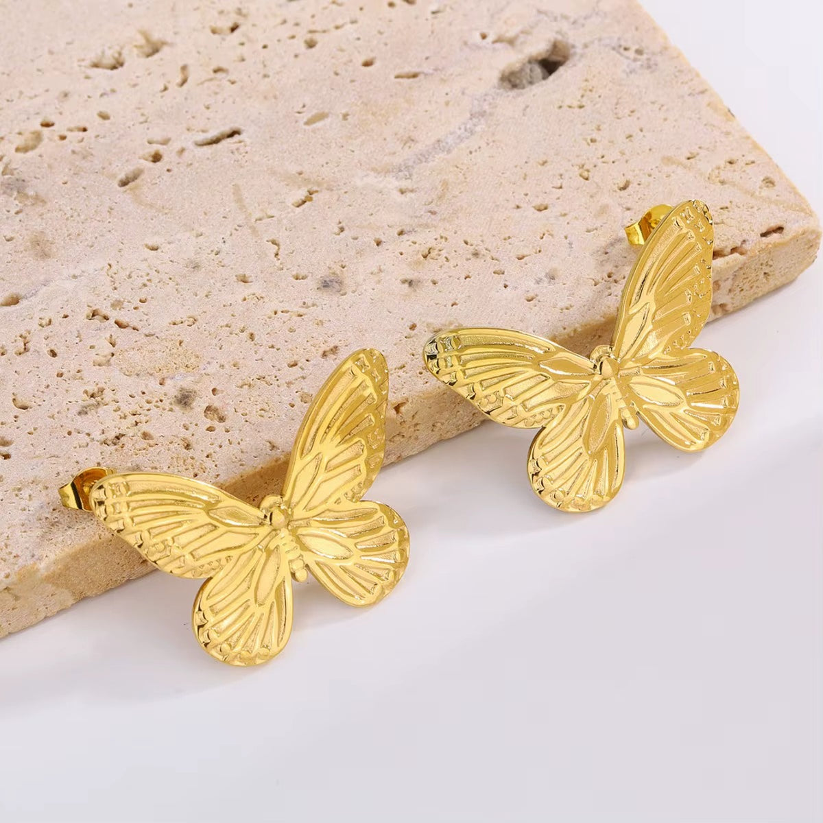 18k Gold Plated Mini Midas Butterfly Studs Earring