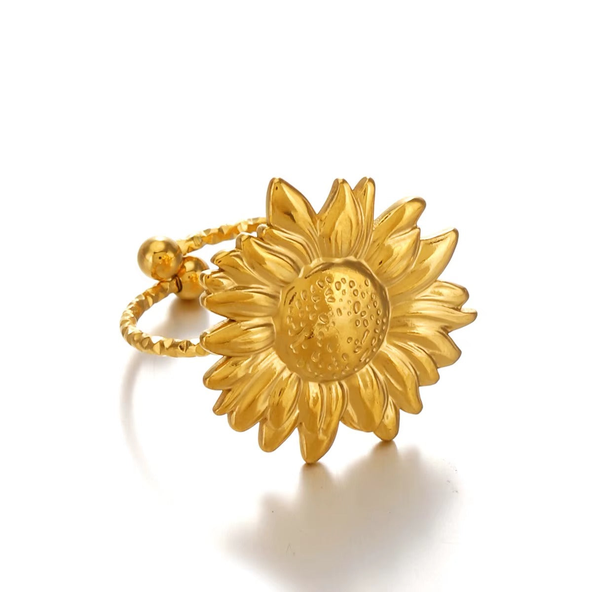 18K Gold Plated Golden Sunflower Ring