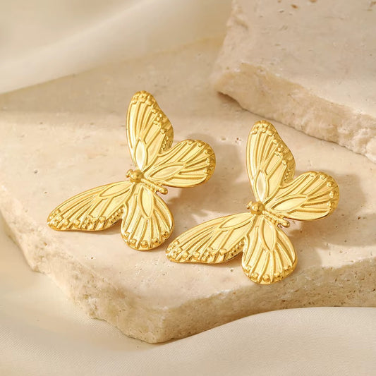18k Gold Plated Mini Midas Butterfly Studs Earring