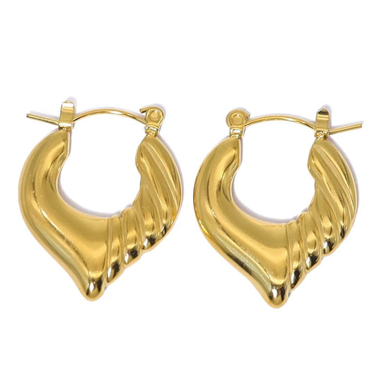 18K Gold Plated Twisted Sculptural Hoop Earrings