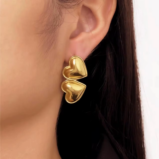 Vintage Style 18k Gold Plated Stainless Steel Earrings