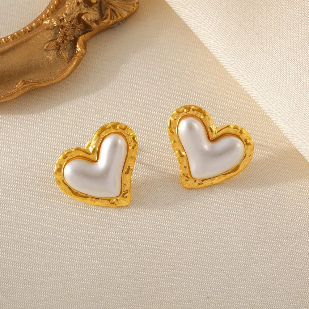 18K Gold Plated Luxury Heart Shaped  Stud Earring