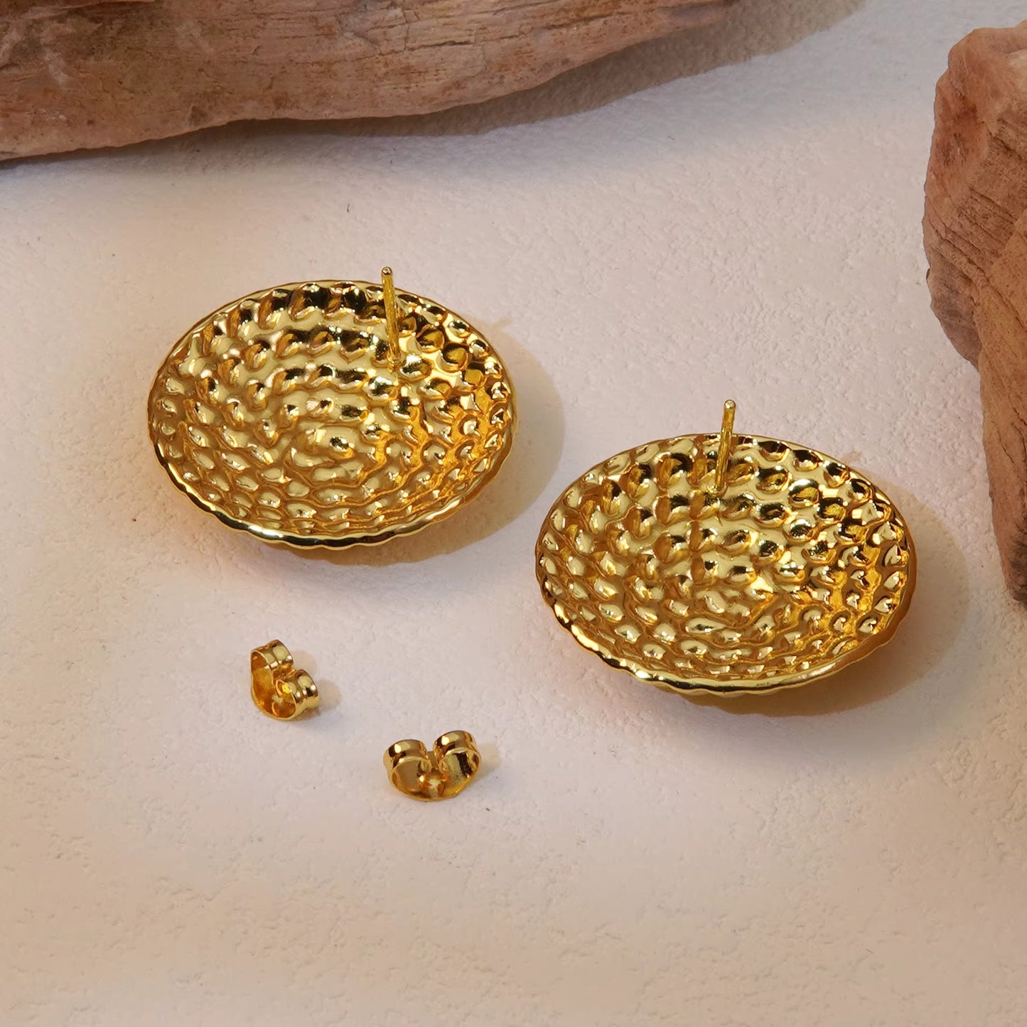 18K Gold Plated Stainless Steel Stud Earrings