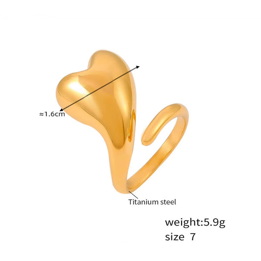 18K Gold Plated Twin Heart Adjustable Ring