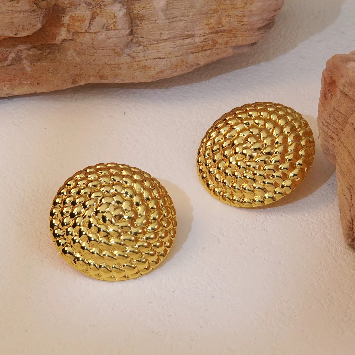18K Gold Plated Stainless Steel Stud Earrings