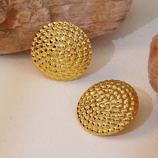 18K Gold Plated Stainless Steel Stud Earrings