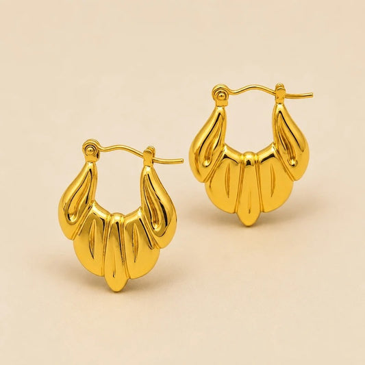 18 K Gold Plated Aurora Melt Stud Earrings