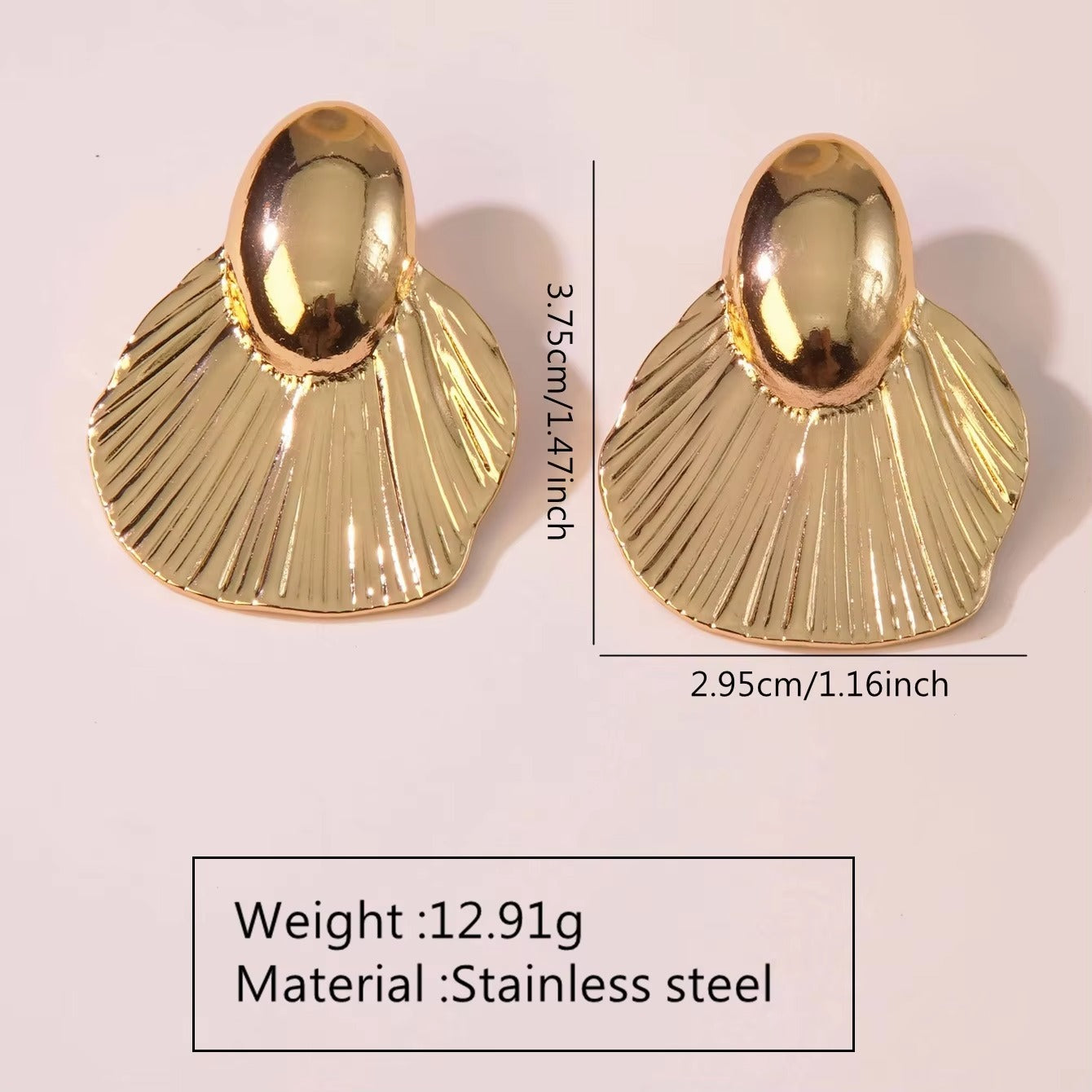 18K Gold Plated Textured Drop Earrings