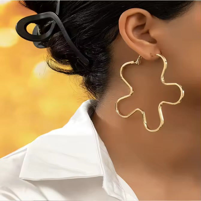 Gold Plated Flower Large Anti Tarnish Earring