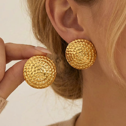 18K Gold Plated Stainless Steel Stud Earrings