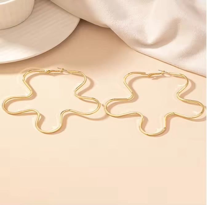 Gold Plated Flower Large Anti Tarnish Earring