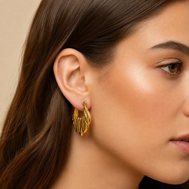 18 K Gold Plated Aurora Melt Stud Earrings
