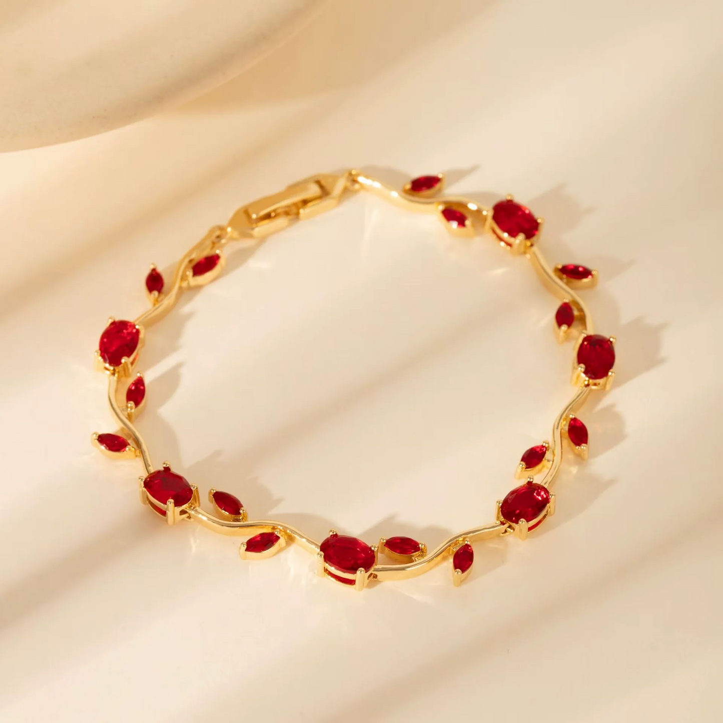Gold Plated Cubic Zirconia Tear Drop Bangle Bracelet