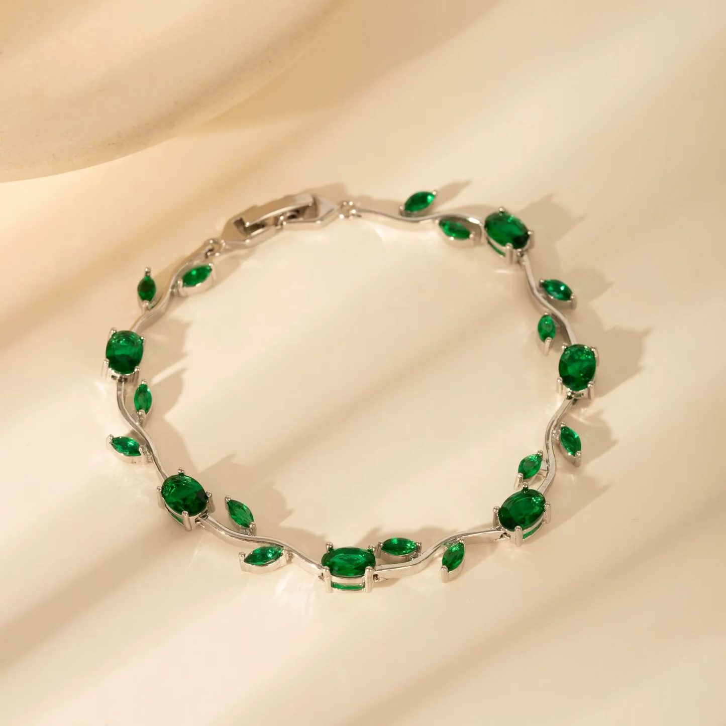 Gold Plated Cubic Zirconia Tear Drop Bangle Bracelet