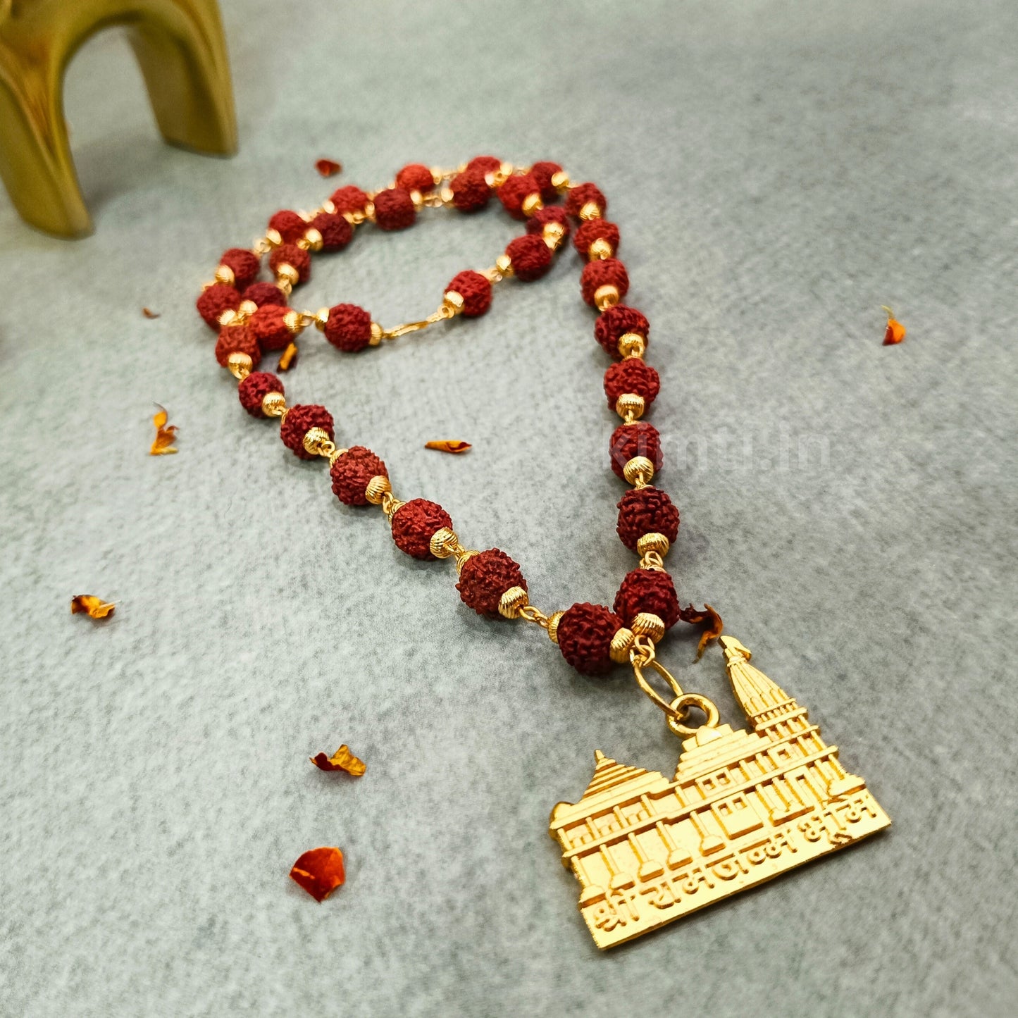 Ram Mandir 100% Pure Rudraksha Beads Necklace
