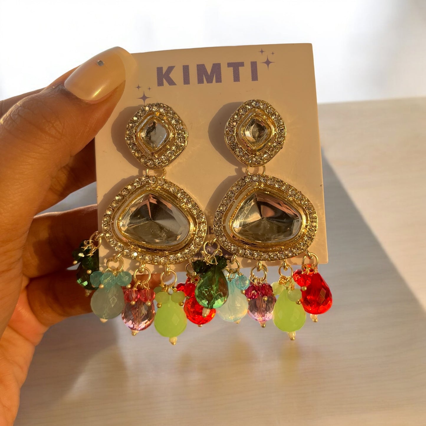 Multicolour Polki Earring