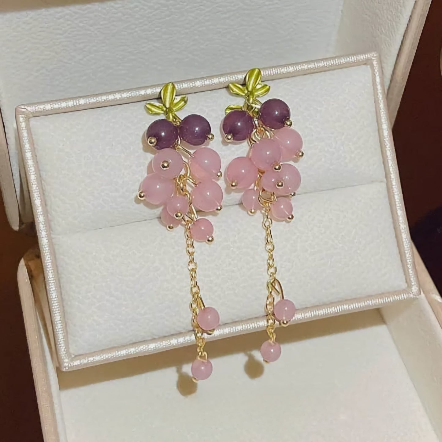 Pink Purple Bunch Drop earrings