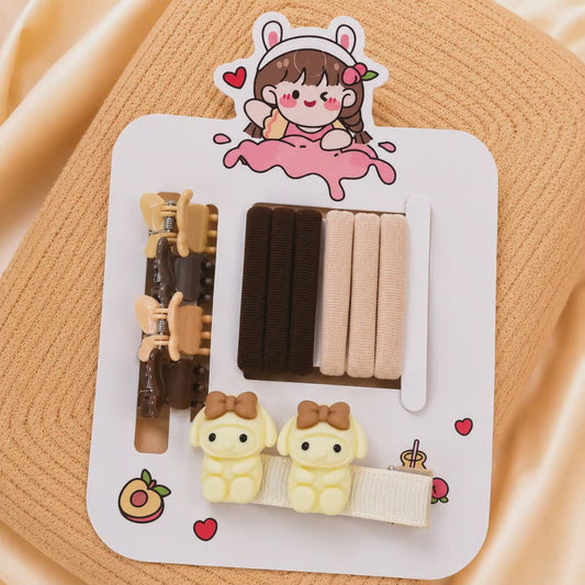 Cream Bunny Hair Accessories Set