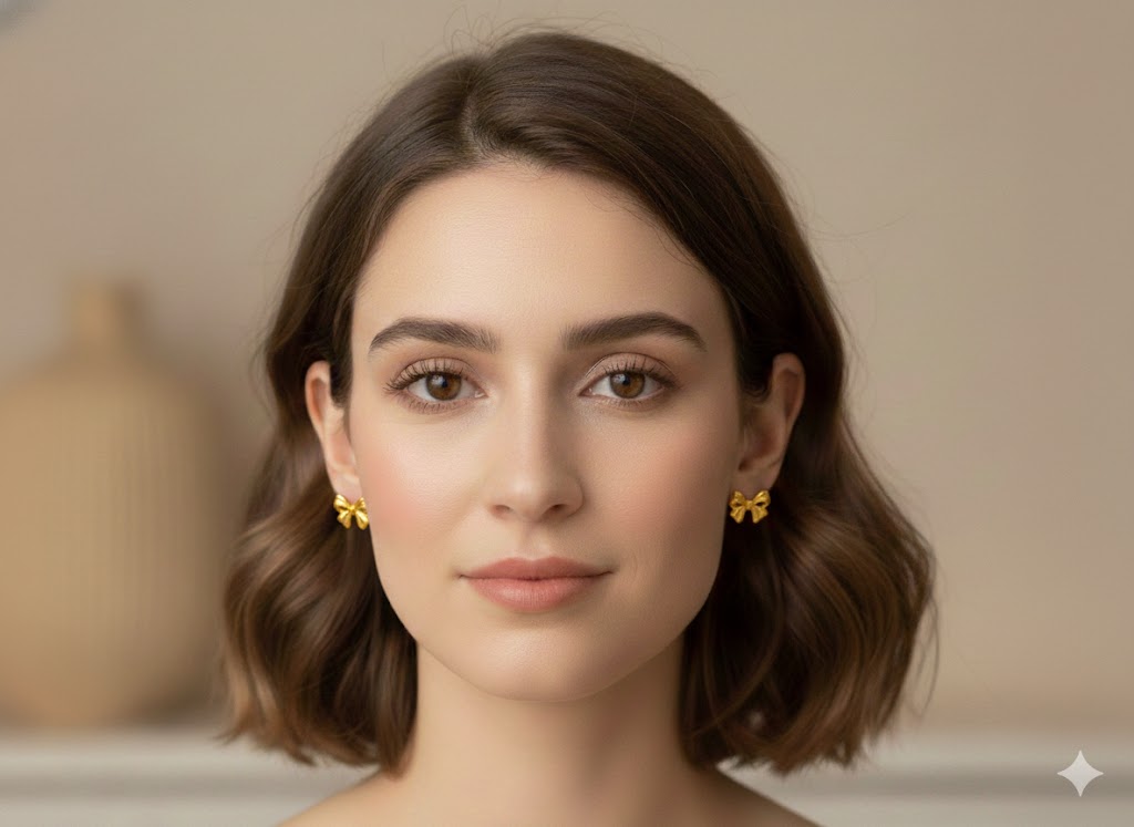 18k Gold Plated Bow Anti Tarnish Earrings