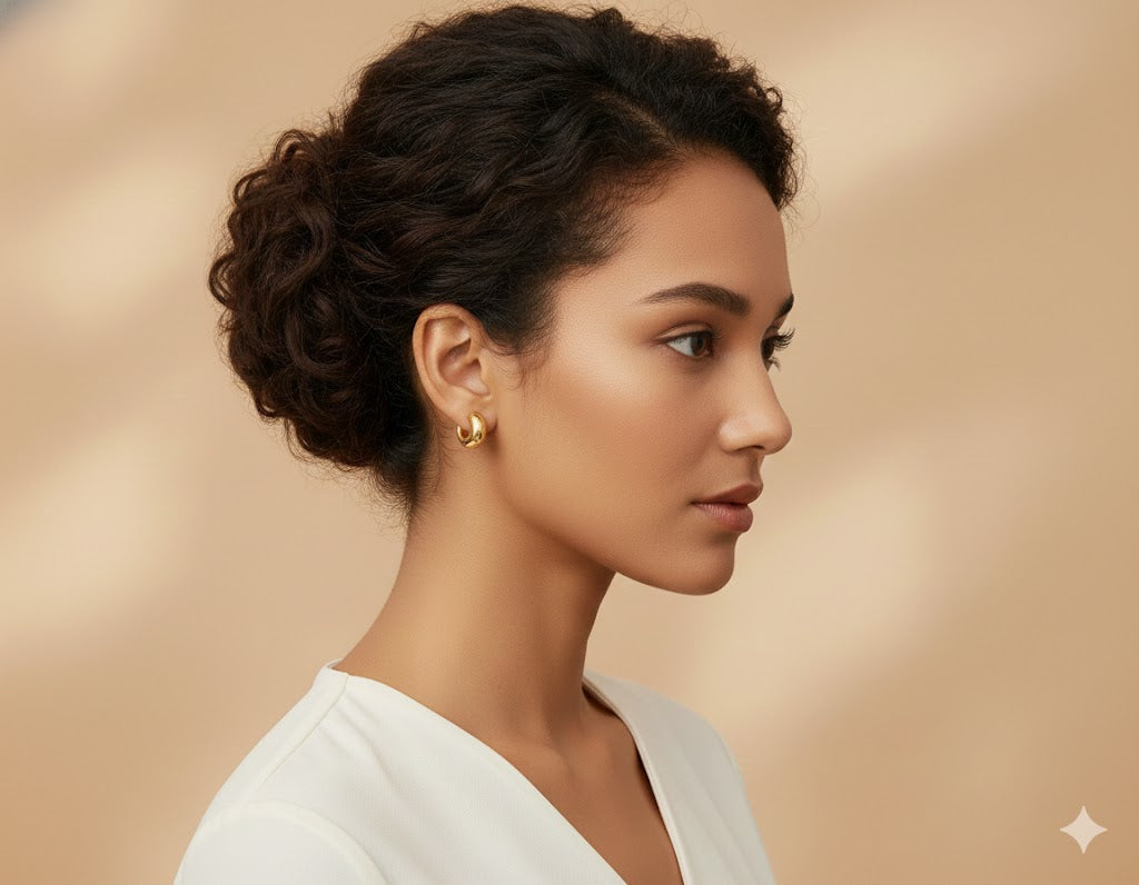 18K Gold Plated Cute Modern Hoops Anti Tarnish Earring