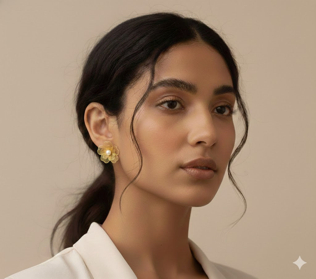 Zara Dupe Golden Flower Stud Earring