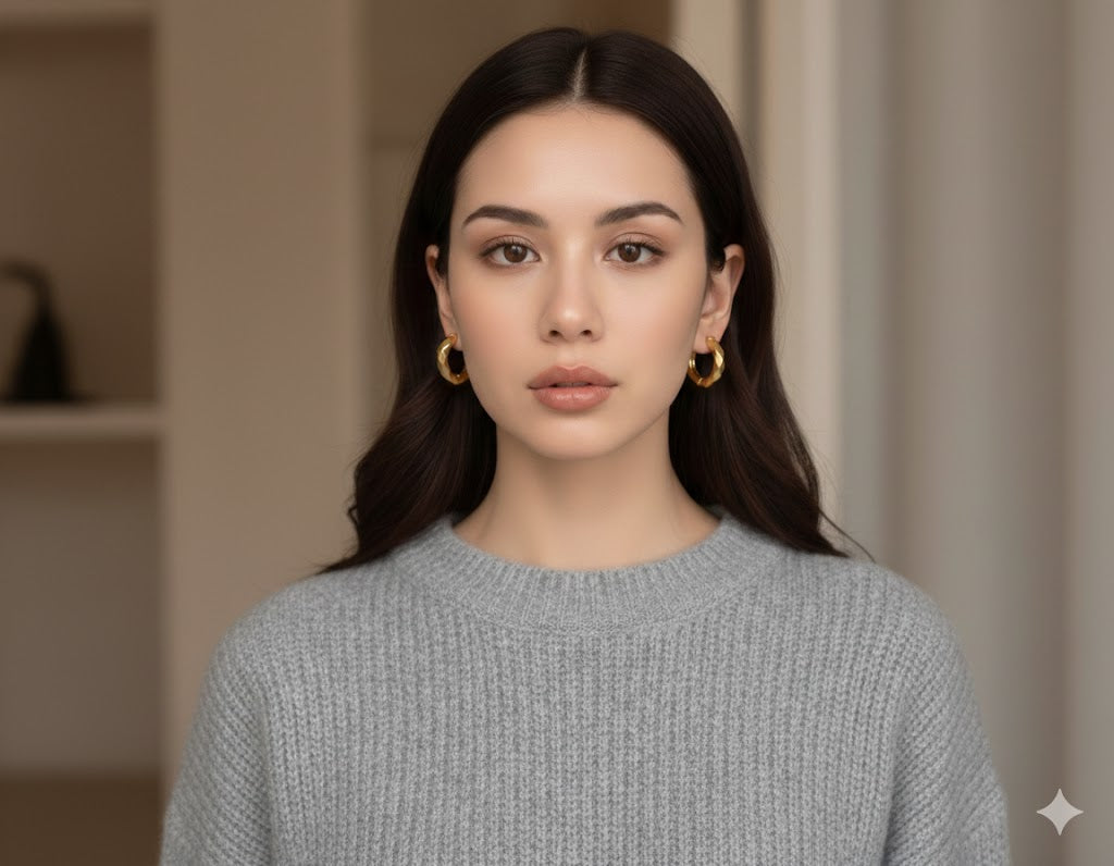 18k Gold Plated Circular Ear Cuff Hoop Earrings