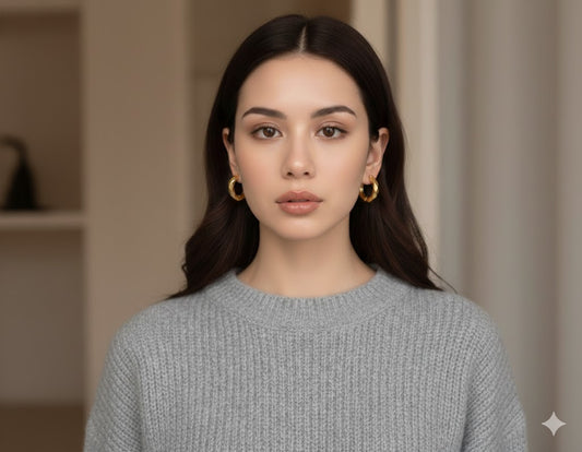 18k Gold Plated Circular Ear Cuff Hoop Earrings