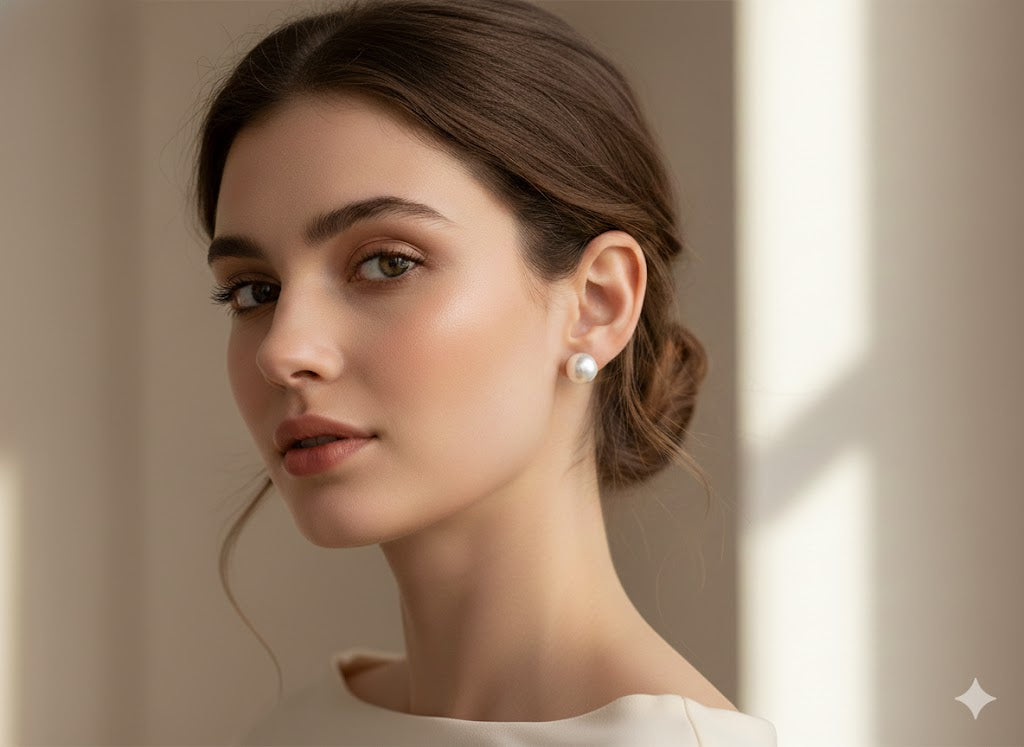 White Pearl Studs Earring