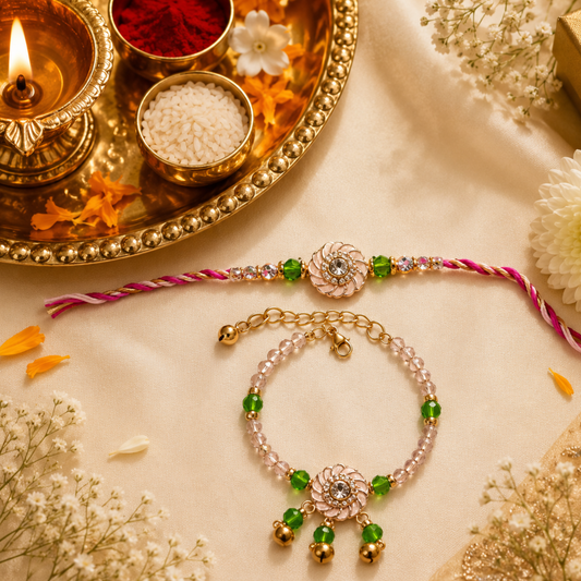 Aarohi Floral Bhai-Bhabhi Rakhi