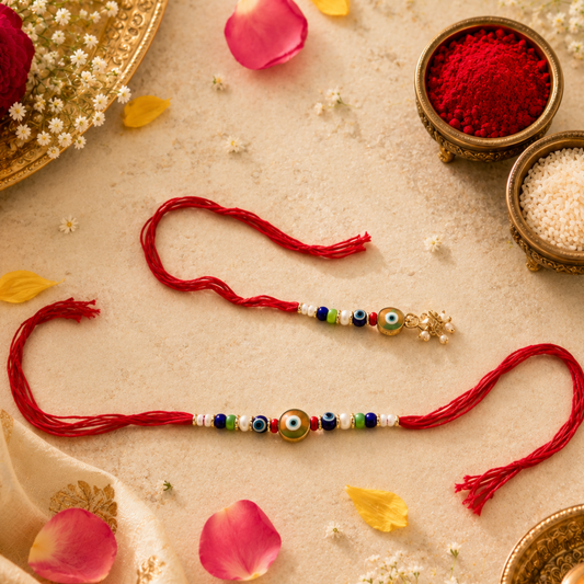 Blue Blessings Couple Rakhi